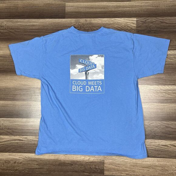 Vintage Y2k EMC² Cloud Meets Big Data T-Shirt Mens XL Crypto Tech Bro Ironic 00s - Picture 1 of 9